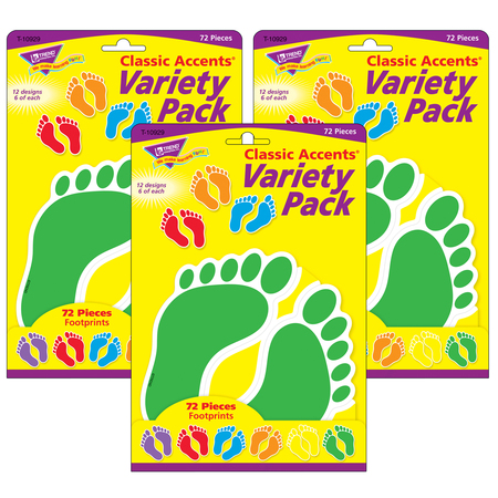 TREND ENTERPRISES Footprints Classic Accents® Variety Pack, 36 Per Pack, PK3 T10929